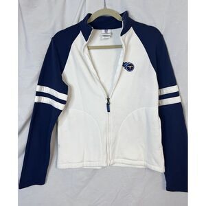 NFL Team Tennessee Titans Womens Full Zip track jacket white and blue size Small